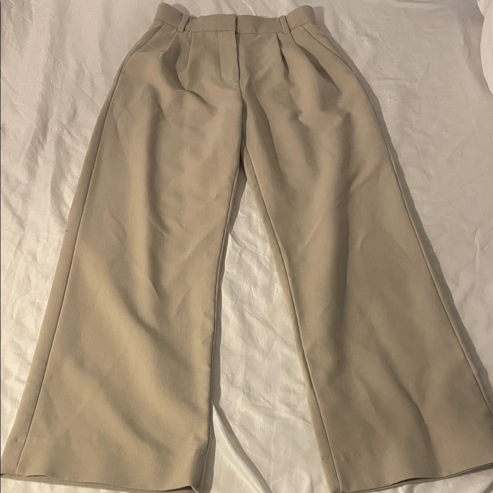 Abercrombie & Fitch Tan Wide-Leg Pants
